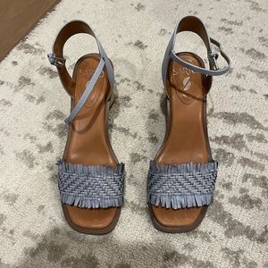 Light blue heeled sandals